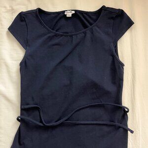 Garage Mariana Blue Cap Sleeve Apron Back Top